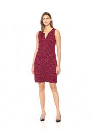 Amazon Brand - Lark & Ro Women's Sleeveless Split Neck Shift Dress - My时装实拍 - $12.92  ~ ¥86.57