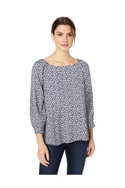 Amazon Brand - Lark & Ro Women's Three Quarter Sleeve Crew Neck Gathered Blouse - Myファッションスナップ - $29.00  ~ ¥3,264