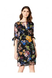 Amazon Brand - Truth & Fable Women's Knee Length Chiffon A-Line Dress With Tie Sleeves - Moj look - $50.72  ~ 43.56€