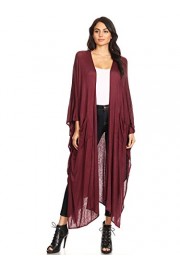 Anna-Kaci Womens Oversized Open Front Draped Pockets Long Maxi Robe Cardigan - O meu olhar - $39.99  ~ 34.35€