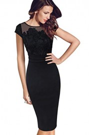 BABYONLINE D.R.E.S.S. Women's Business Slim Style Work Pencil Dress Cap Sleeve Bodycon Dress - Моя внешность - $23.37  ~ 20.07€