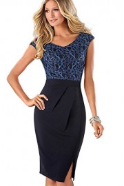 BABYONLINE D.R.E.S.S. Women's Sleeveless Ruched Bodycon Pencil Dress Elegant Party Work Dress - Моя внешность - $24.54  ~ 21.08€