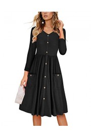 BBX Lephsnt Women's Dresses 3/4 Sleeve Casual Button Down Swing Midi Dress Pockets - Moj look - $18.99  ~ 120,64kn