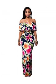 BIUBIU Women's Elegant Off Shoulder Floral Party Bodycon Maxi Dress S-3XL - My look - $39.99 