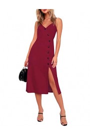 BMJL Women's Elegant Halter Dress Sleeveless Sundress Split Tank High Low Midi Dress - My look - $20.99 