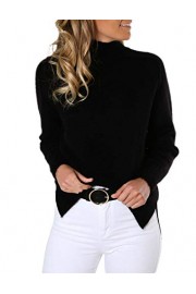 BMJL Women's High Neck Long Sleeve Top Slim Fit Casual Pullover Split Sweaters - Moj look - $23.99  ~ 20.60€