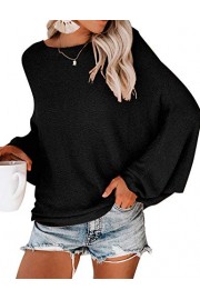 BMJL Women's Round Neck Long Sleeve Loose Top Oversized Pullovers Off Shoulder Knit Sweater - O meu olhar - $23.99  ~ 20.60€