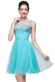Babyonline Crystal Short Prom Homecoming Dresses for Juniors Party Gown - My look - $47.99 