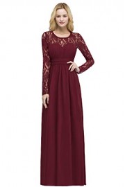 Babyonline Lace Chiffon Long Evening Dress Bridesmaid Prom Gowns - My look - $27.99 