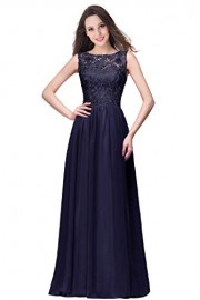 Babyonline Lace Chiffon Sleeveless Long Bridesmaid Dress Prom Gowns - My look - $26.99 