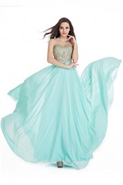 Babyonlinedress Babyonline Women Lace Applique Long Formal A Line Chiffon Evening Prom Dresses - My look - $49.99 