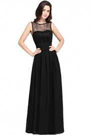 Babyonlinedress Sleeveless Floor Length Slim Lace Chiffon Evening Formal Dress - Mi look - $18.99  ~ 16.31€