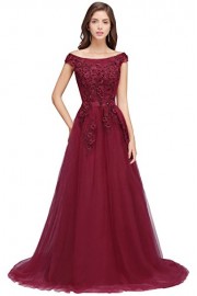 Babyonlinedress Women's Lace Appliques Cap Sleeve A Line Long Evening Prom Gown - Mój wygląd - $74.99  ~ 64.41€