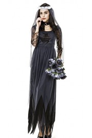 Beautifulfashionlife Women's Deluxe Lace Victorian Ghost Bride Costume - My look - $52.99 