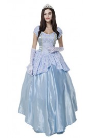 Beautifulfashionlife Women's Princess Costumes Satin lace Dress Blue - My look - $56.99 