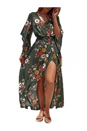 BerryGo Women's Boho Button Down Floral Beach Dress V Neck Split Party Dress - My look - $16.99 