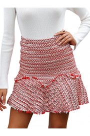 BerryGo Women's Casual High Waist Tweed A-Line Mini Skirt - My look - $17.99 
