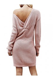 BerryGo Women's Casual Long Sleeve Off The Shoulder Knitted Sweater Mini Dress - Mój wygląd - $28.99  ~ 24.90€