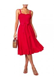 BerryGo Women's Sexy Backless Ruffle Fit and Flare Dress Cocktail Party Midi Dress - Il mio sguardo - $17.99  ~ 15.45€