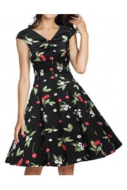 BeryLove Women Vintage 1950s Retro Rockabilly Party Prom Dresses with Cap-Sleeve - O meu olhar - $19.99  ~ 17.17€
