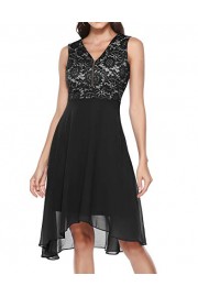 BeryLove Women's Vintage Lace Cocktail Dress High Waist Bridesmaid Party Swing Dress - My look - $33.99 