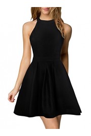 Berydress Women's Halter Neck A-Line Semi Formal Short Backless Black Cocktail Party Dress - Mi look - $42.80  ~ 36.76€