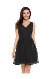 Beyove Women's Summer Chiffon Sleeveless Pleated Cocktail Party Flared Swing Dress, Mothers Day Gift - Moj look - $12.99  ~ 11.16€