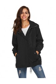Bifast Women's Casual Weatherproof Hooded Breathable Rain Coat Jacket Lightweight Windbreaker Zip Up Top S-XXL - Moj look - $19.99  ~ 17.17€