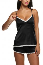 Bifast Women's Lace Trim Satin Charmeuse Camisole and Tap Panty Set - Moj look - $19.99  ~ 126,99kn