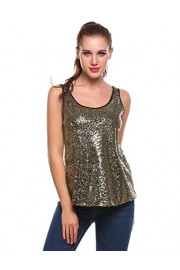 Bifast Women's Sparkly Sequin Spaghetti Strap Cami Shimmer Tank Top Blouse S-XL - My look - $22.99 