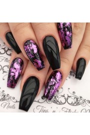Black and Purple Metallic Nails - Mi look - 
