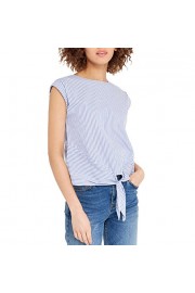 Blooming Jelly Women's Back Button Down Stripe Tie Front Loose Fit Tee Shirt(M) - Il mio sguardo - $10.99  ~ 9.44€