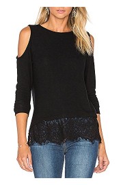 Blooming Jelly Womens Cold Shoulder Tops Long Sleeve Black Lace Shirts Blouse - My look - $11.99 