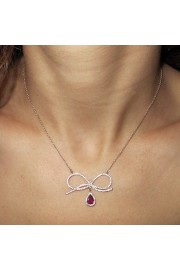 Bow Tie Diamond Pendant Necklace, Ribbon - Moje fotografije - 