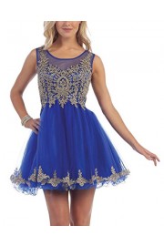 Bridesmay Women Short Tulle Prom Dress Applique Bridesmaid Dress Party Dress - My look - $229.99 