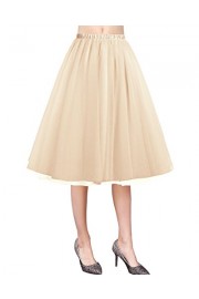 Bridesmay Women Tea Length Tulle Skirt Evening Gown Prom Formal Skirt - My look - $17.99 