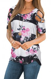 CEASIKERY Womens Blouse Loose Strappy Cold Shoulder Tops - My look - $12.99 