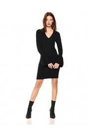 Cable Stitch Women's Ruffled Cuffs V-Neck Dress - Il mio sguardo - $69.50  ~ 59.69€