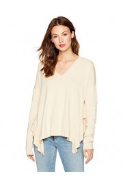 Cable Stitch Women's Ruffled Side Slit V-Neck Sweater - Mój wygląd - $29.90  ~ 25.68€