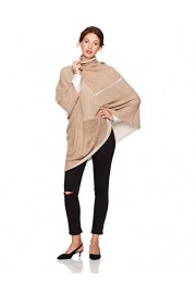 Cable Stitch Women's Turtleneck Asymmetrical Poncho - Mi look - $54.50  ~ 46.81€