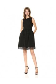 Calvin Klein Women's Sleeveless Cotton Fit and Flare with Novelty Trim Dress - Mi look - $103.05  ~ 88.51€