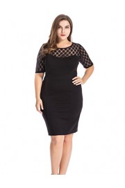 Chicwe Women's Plus Size NR Ponte Sheath Dress with Jacquard Lace Top - Knee Length Work Casual Party Cocktail Dress - Mein aussehen - $58.00  ~ 49.82€