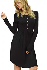 Chifave Women's Casual Long Sleeve Loose Swing T-Shirt Midi Dress - O meu olhar - $14.99  ~ 12.87€