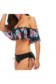 Clearance,Yang-Yi Fashion Summer Women Off Shoulder Ruffle Bikini Set Padded Bra Swimsuit High Waist Swimwear Bathing Suits - Moj look - $6.98  ~ 44,34kn