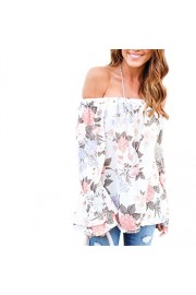 Cold Off the Shoulder Short Sleeve Flowy Trendy Embroidered Shirt for Women - My look - $4.99 