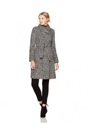 Cole Haan Women's Faux Striccato Wool Belted Asymmetrical Coat - Moj look - $85.99  ~ 73.86€