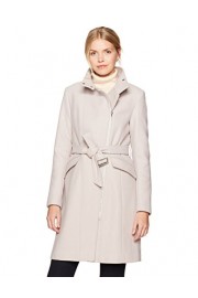 Cole Haan Women's Wool Twill Belted Coat With Stand Collar - My look - $139.99 