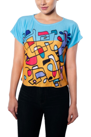Colorful Abstract Print Boxy T-Shirt - My photos - $46.00 