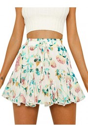 Conmoto Women's Casual Boho Floral Print High Waist Chiffon Ruffle Mini Skirt - Mi look - $23.99  ~ 20.60€