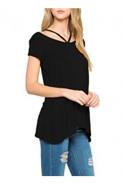 DREAGAL Womens Loose Fit Flowy Swing Short Sleeve T Shirt Tops - Mi look - $30.99  ~ 26.62€